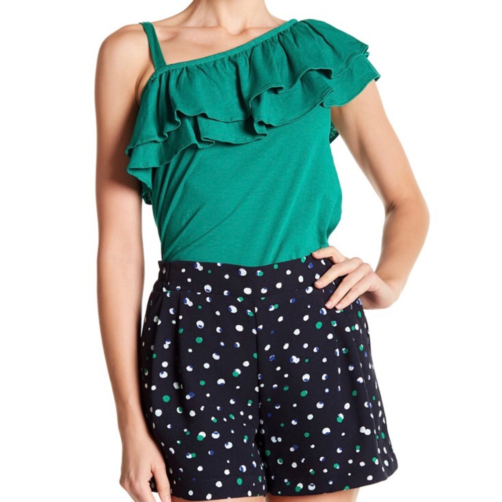 Joe Fresh Ruffle Top Asymmetrical Neck